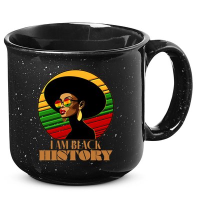 I Am Black History Stylish Black African American Woman 15oz Campfire Ceramic Mug