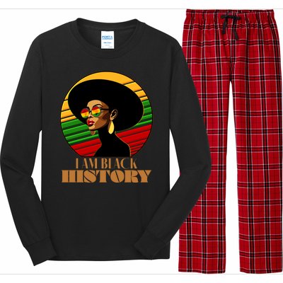 I Am Black History Stylish Black African American Woman Long Sleeve Pajama Set