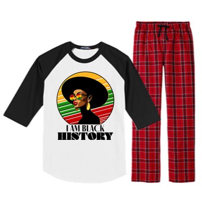 I Am Black History Stylish Black African American Woman Raglan Sleeve Pajama Set