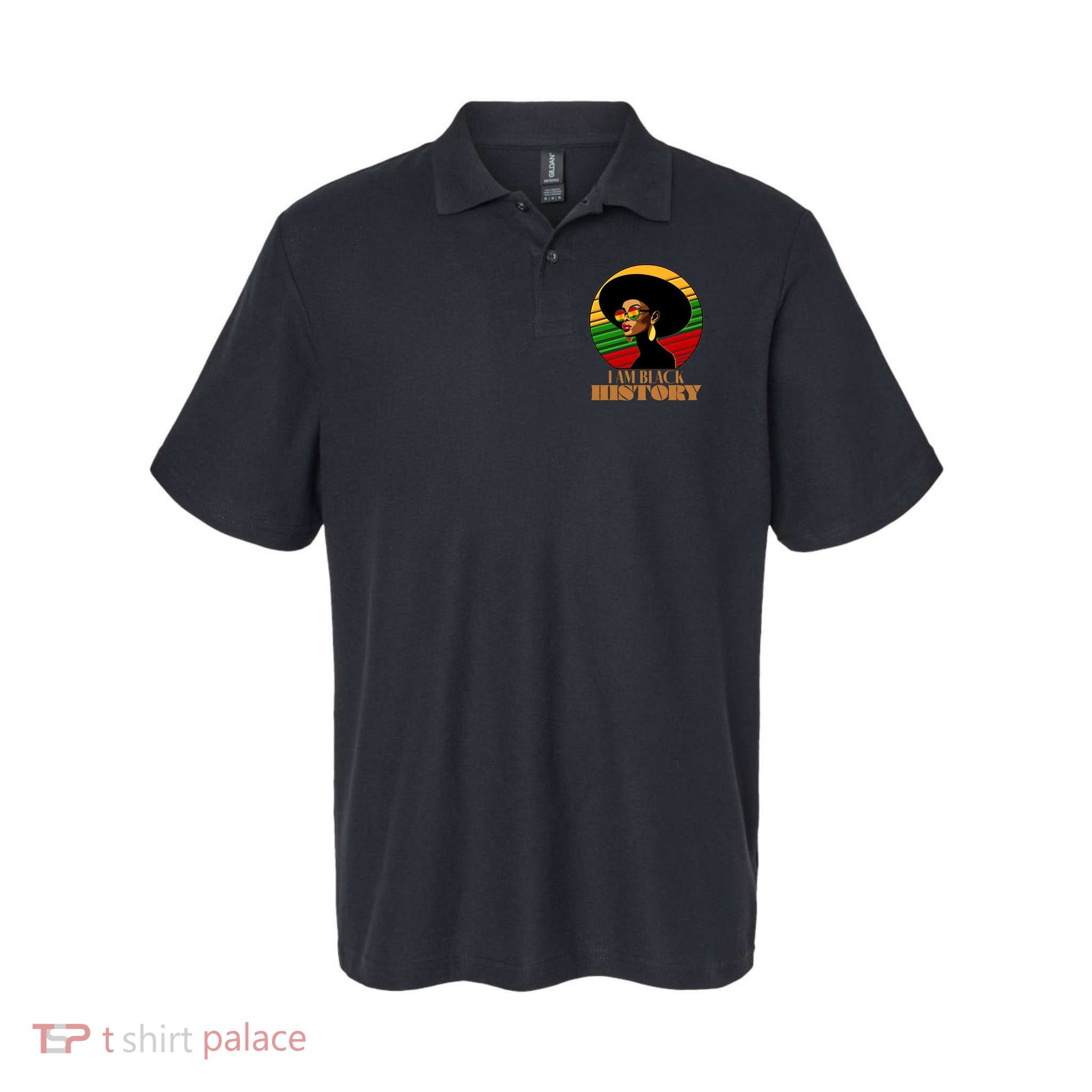 I Am Black History Stylish Black African American Woman Softstyle Adult Sport Polo