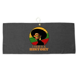 I Am Black History Stylish Black African American Woman Large Microfiber Waffle Golf Towel