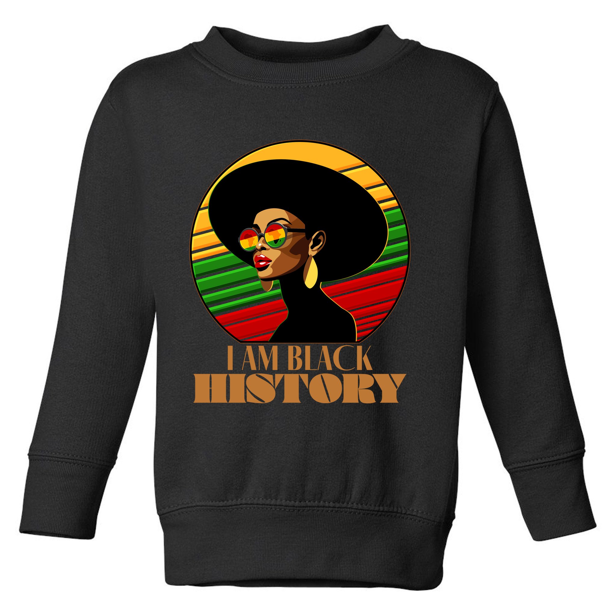 I Am Black History Stylish Black African American Woman Toddler Sweatshirt