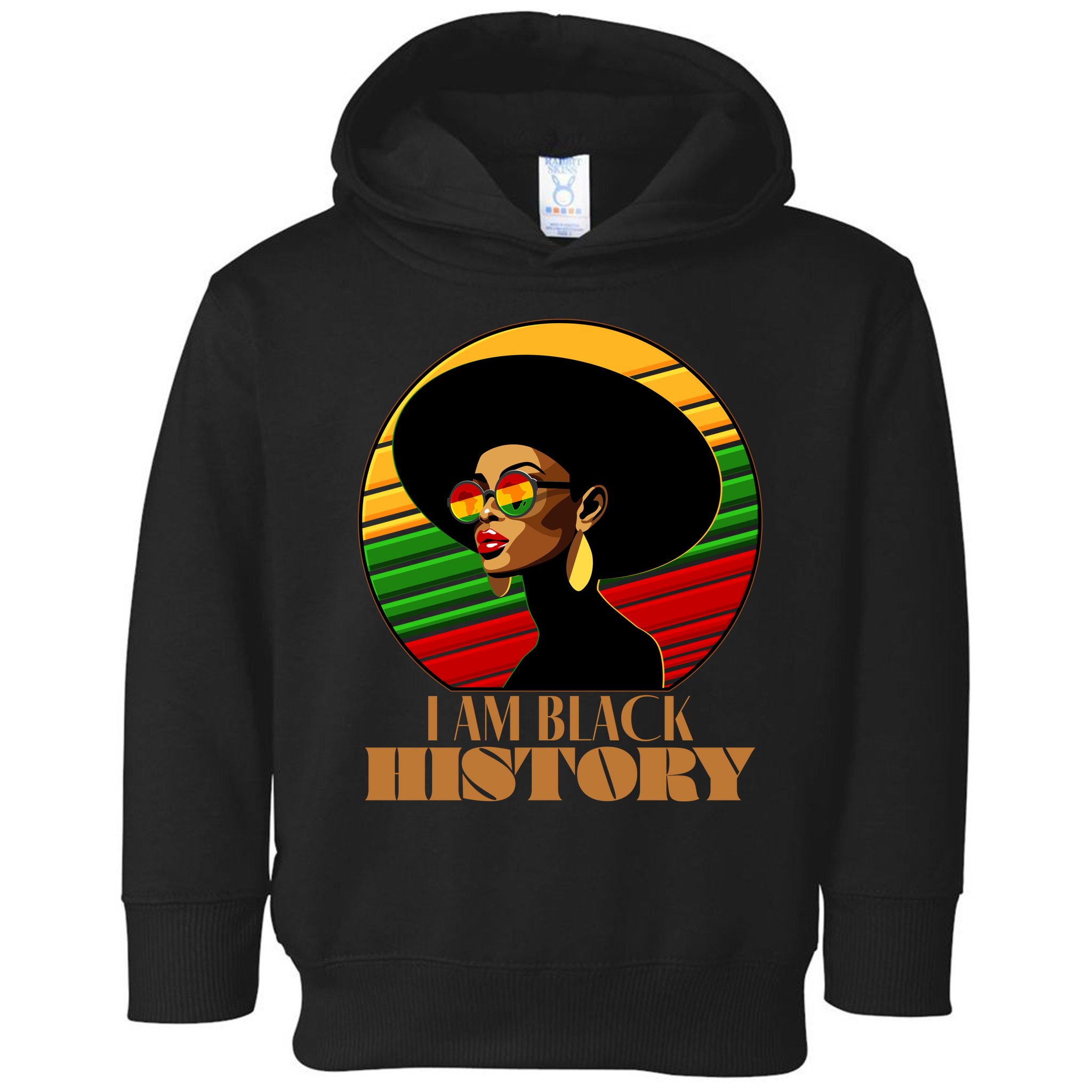 I Am Black History Stylish Black African American Woman Toddler Hoodie