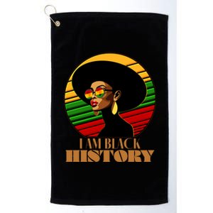 I Am Black History Stylish Black African American Woman Platinum Collection Golf Towel