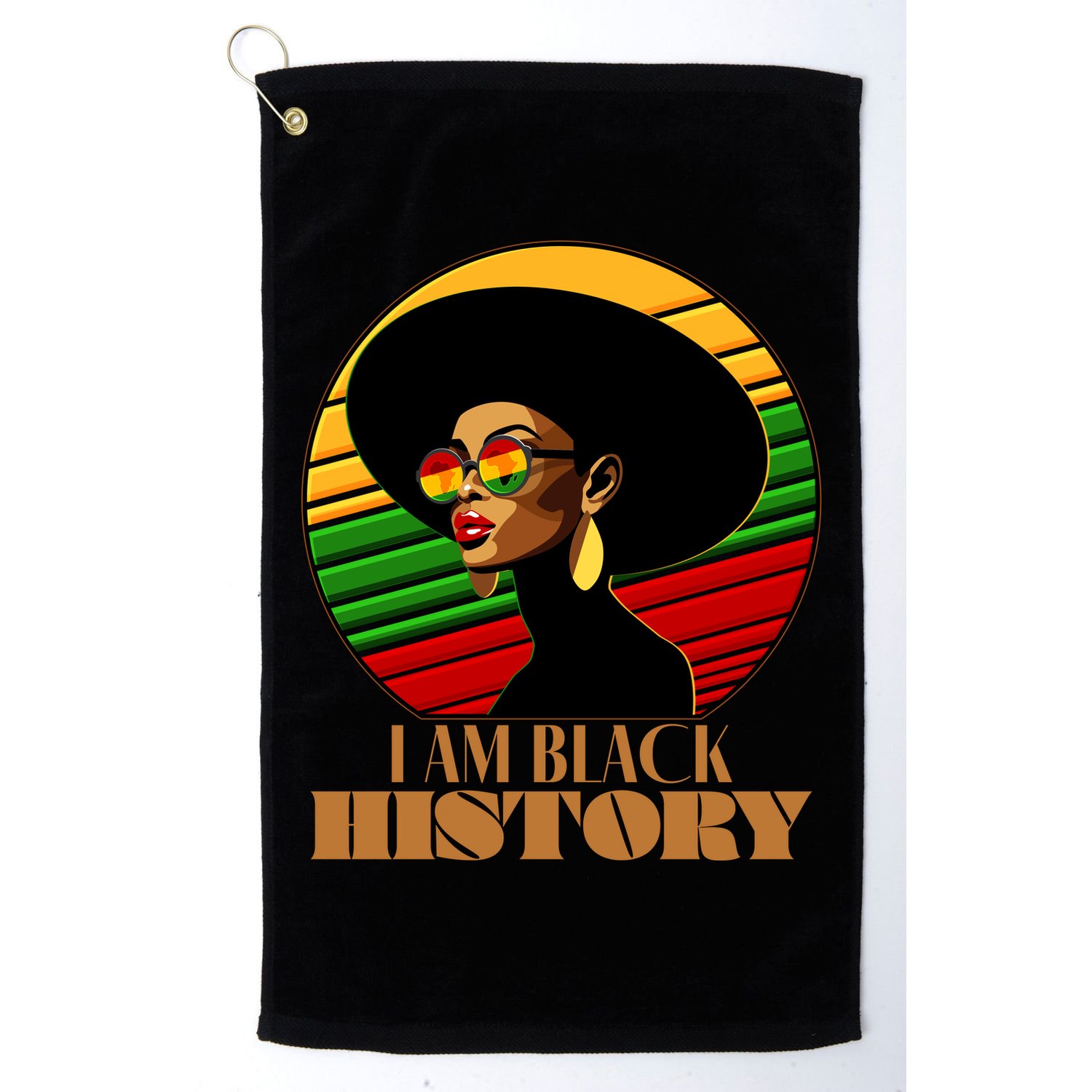 I Am Black History Stylish Black African American Woman Golf Towel