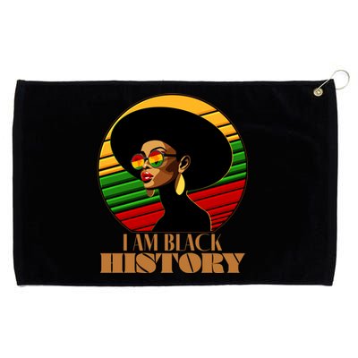 I Am Black History Stylish Black African American Woman Grommeted Golf Towel