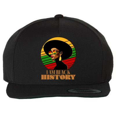 I Am Black History Stylish Black African American Woman Wool Snapback Cap