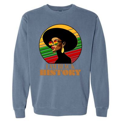 I Am Black History Stylish Black African American Woman Garment-Dyed Sweatshirt