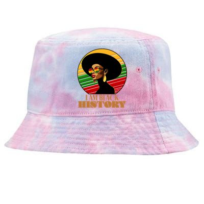 I Am Black History Stylish Black African American Woman Tie-Dyed Bucket Hat