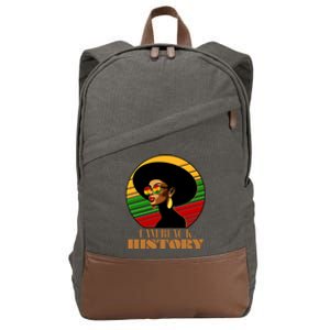 I Am Black History Stylish Black African American Woman Cotton Canvas Backpack