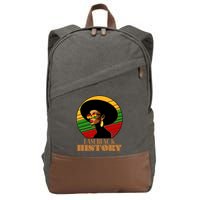 I Am Black History Stylish Black African American Woman Cotton Canvas Backpack
