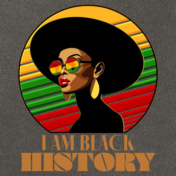 I Am Black History Stylish Black African American Woman Cotton Canvas Backpack