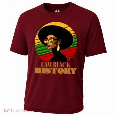 I Am Black History Stylish Black African American Woman Cooling Performance Crew T-Shirt
