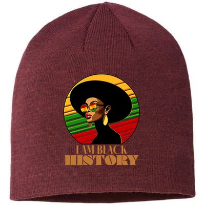 I Am Black History Stylish Black African American Woman Sustainable Beanie