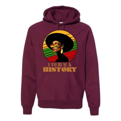 I Am Black History Stylish Black African American Woman Premium Hoodie