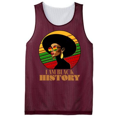 I Am Black History Stylish Black African American Woman Mesh Reversible Basketball Jersey Tank