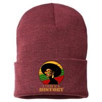 I Am Black History Stylish Black African American Woman Sustainable Knit Beanie