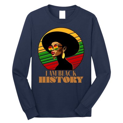 I Am Black History Stylish Black African American Woman Long Sleeve Shirt