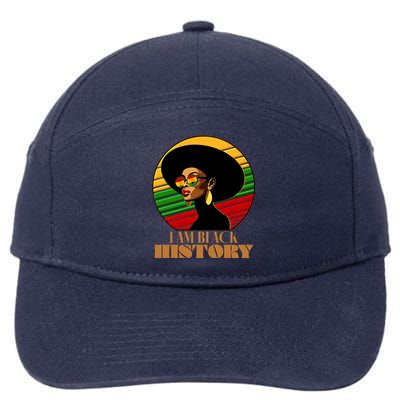 I Am Black History Stylish Black African American Woman 7-Panel Snapback Hat