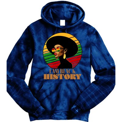 I Am Black History Stylish Black African American Woman Tie Dye Hoodie