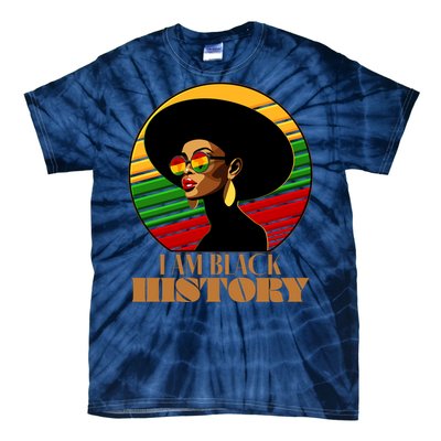 I Am Black History Stylish Black African American Woman Tie-Dye T-Shirt