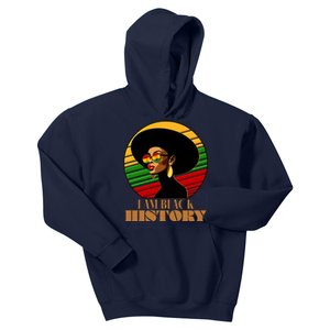 I Am Black History Stylish Black African American Woman Kids Hoodie