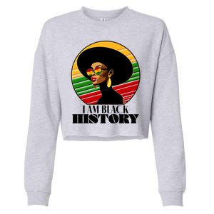 I Am Black History Stylish Black African American Woman Cropped Pullover Crew