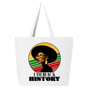 I Am Black History Stylish Black African American Woman 25L Jumbo Tote