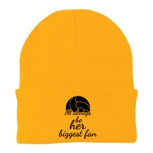 I'll Always Be Her Biggest Fan Gift Volleyball Mom Or Dad Gift Knit Cap Winter Beanie