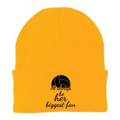 I'll Always Be Her Biggest Fan Gift Volleyball Mom Or Dad Gift Knit Cap Winter Beanie