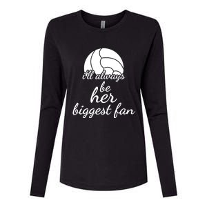 I'll Always Be Her Biggest Fan Gift Volleyball Mom Or Dad Gift Womens Cotton Relaxed Long Sleeve T-Shirt