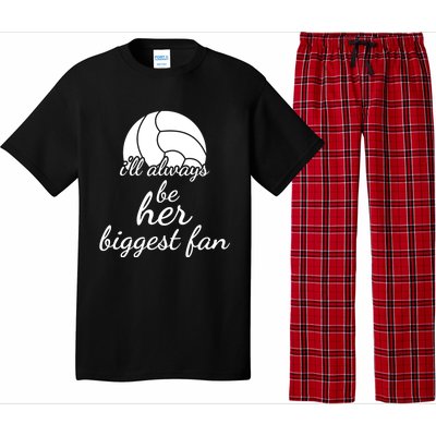 I'll Always Be Her Biggest Fan Gift Volleyball Mom Or Dad Gift Pajama Set