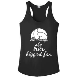 I'll Always Be Her Biggest Fan Gift Volleyball Mom Or Dad Gift Ladies PosiCharge Competitor Racerback Tank