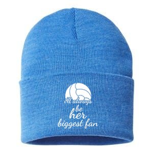 I'll Always Be Her Biggest Fan Gift Volleyball Mom Or Dad Gift Sustainable Knit Beanie