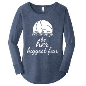 I'll Always Be Her Biggest Fan Gift Volleyball Mom Or Dad Gift Women's Perfect Tri Tunic Long Sleeve Shirt