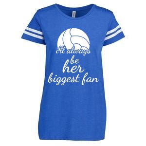 I'll Always Be Her Biggest Fan Gift Volleyball Mom Or Dad Gift Enza Ladies Jersey Football T-Shirt