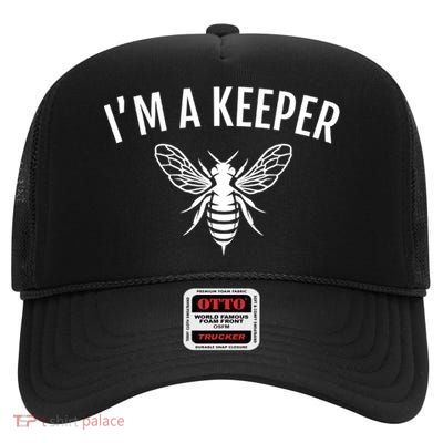 I'm A (Bee)keeper Gift Funny Beekeeper Beekeeping Funny Gift High Crown Mesh Back Trucker Hat
