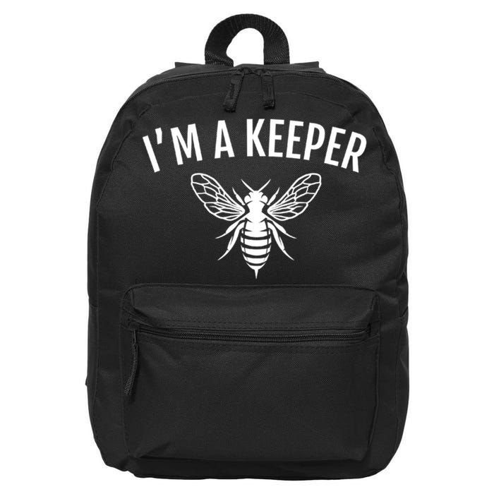 I'm A (Bee)keeper Gift Funny Beekeeper Beekeeping Funny Gift 16 in Basic Backpack