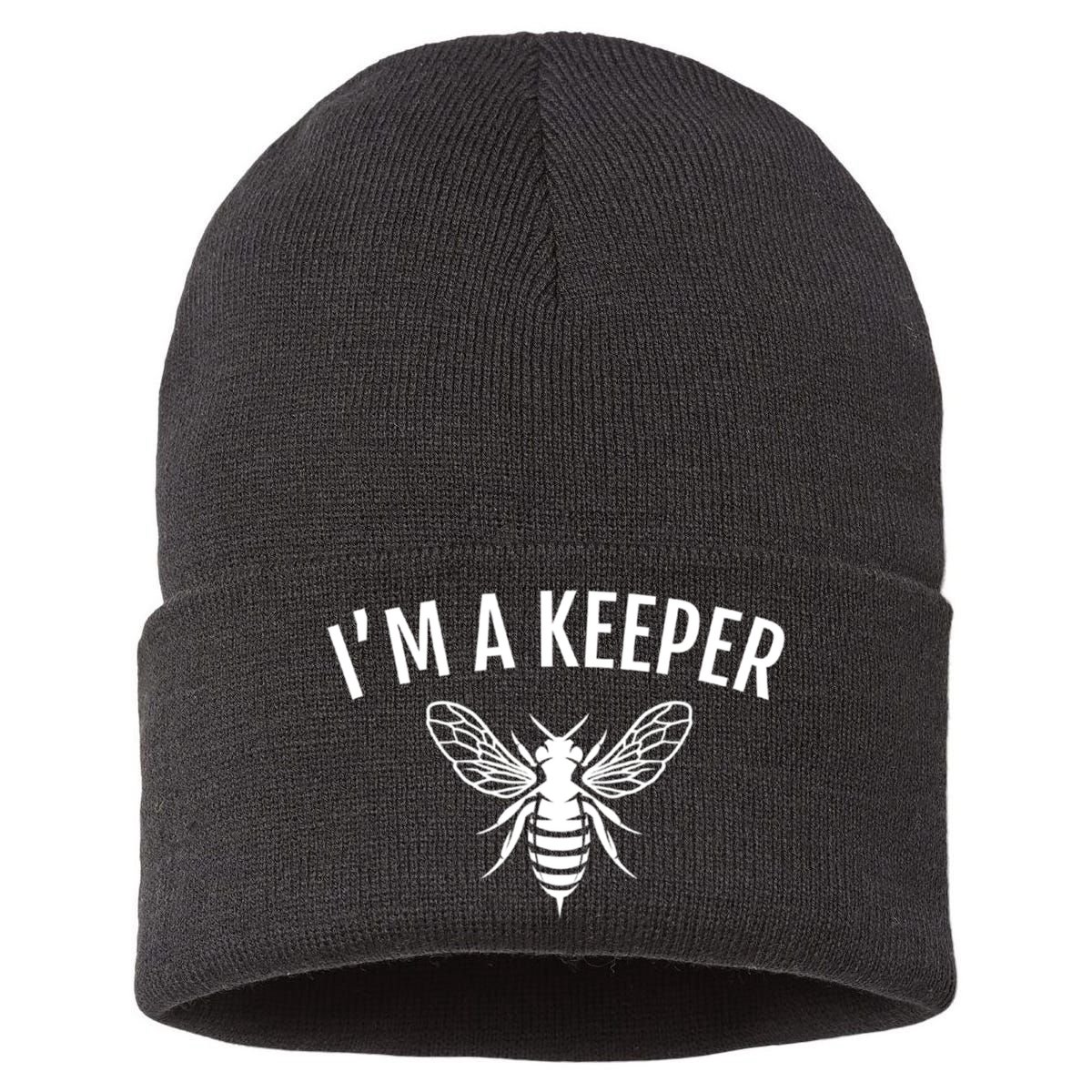 I'm A (Bee)keeper Gift Funny Beekeeper Beekeeping Funny Gift Sustainable Knit Beanie