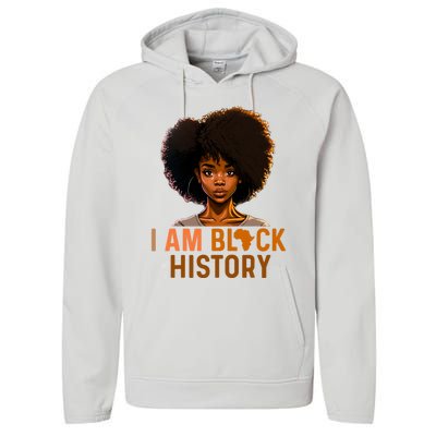 I Am Black History Women Girl Black History Month Melanin Performance Fleece Hoodie