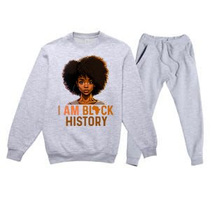 I Am Black History Women Girl Black History Month Melanin Premium Crewneck Sweatsuit Set