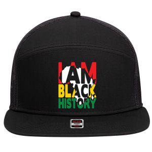 I Am Black History Month African American Pride Celebration 7 Panel Mesh Trucker Snapback Hat