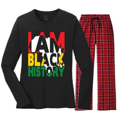 I Am Black History Month African American Pride Celebration Women's Long Sleeve Flannel Pajama Set 