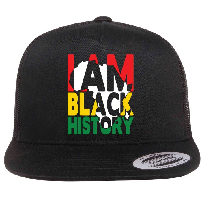 I Am Black History Month African American Pride Celebration Flat Bill Trucker Hat