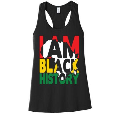 I Am Black History Month African American Pride Celebration Women's Racerback Tank