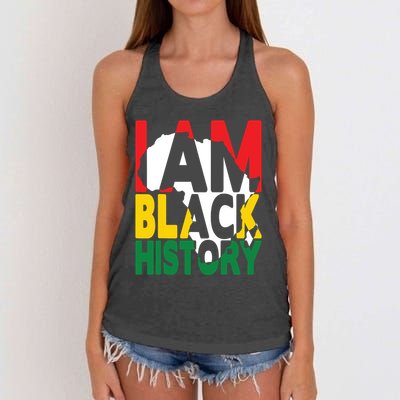 I Am Black History Month African American Pride Celebration Women's Knotted Racerback Tank