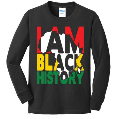 I Am Black History Month African American Pride Celebration Kids Long Sleeve Shirt