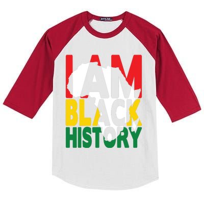 I Am Black History Month African American Pride Celebration Kids Colorblock Raglan Jersey