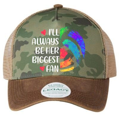 I'll Always Be Her Biggest Fan Volleyball Mom Volleyball Dad Gift Legacy Tie Dye Trucker Hat