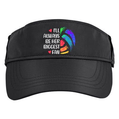 I'll Always Be Her Biggest Fan Volleyball Mom Volleyball Dad Gift Adult Drive Performance Visor